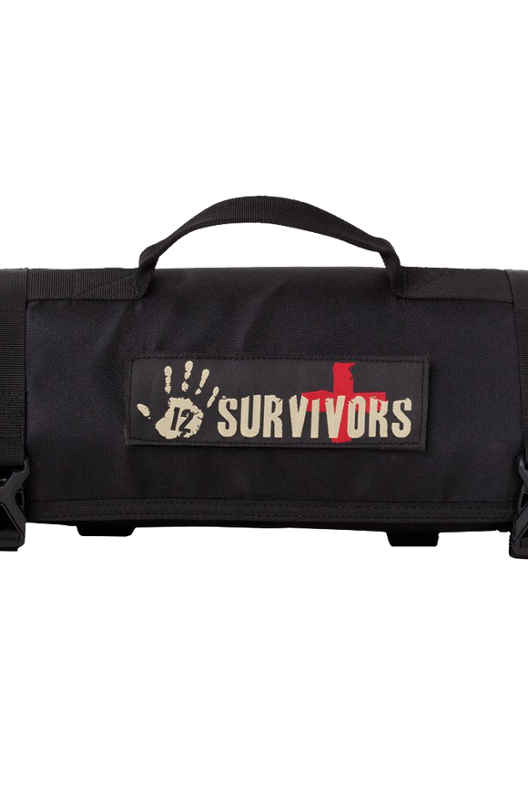 12 Survivors First Aid Rollup Kit Black
