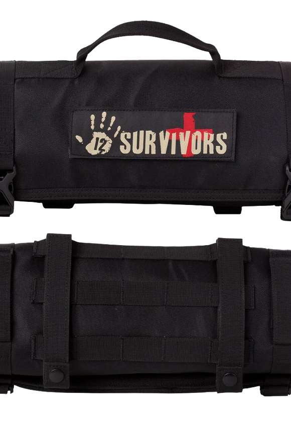 12 Survivors First Aid Rollup Kit Black
