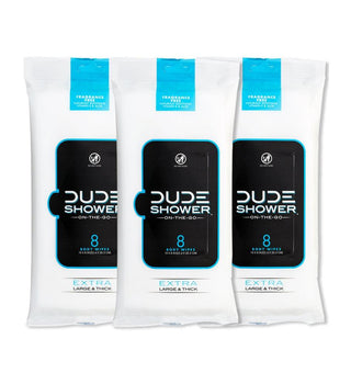 Dude Shower Body Wipes Unscented Naturally Soothing Aloe And Hypoallergenic