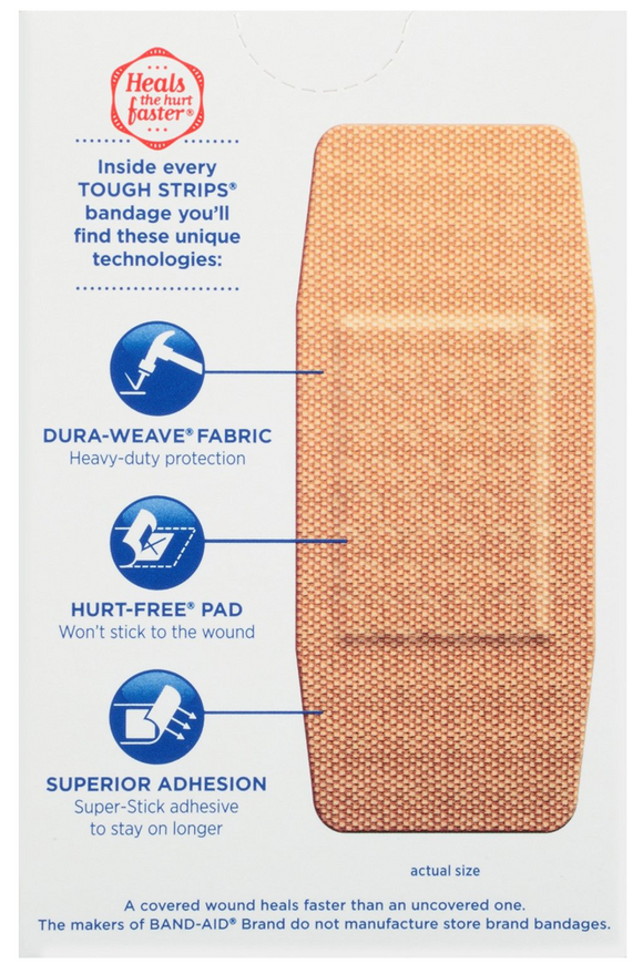 Band-Aid Brand Adhesive Bandages Extra Large Tough Strips 10 Count