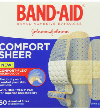 Band-Aid Brand Adhesive Bandages Sheer Strips Assorted 60 Count