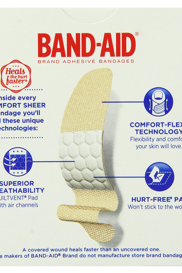 Band-Aid Brand Adhesive Bandages Sheer Strips Assorted 60 Count