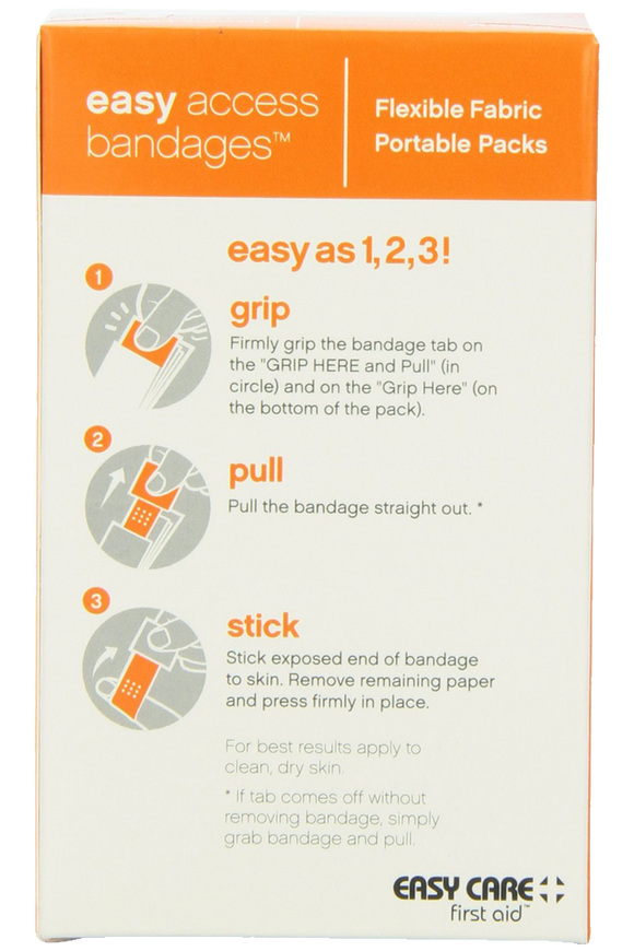 Easy Care Easy Access Bandage Fabric Assorted Large Medium and Junior 30 Count