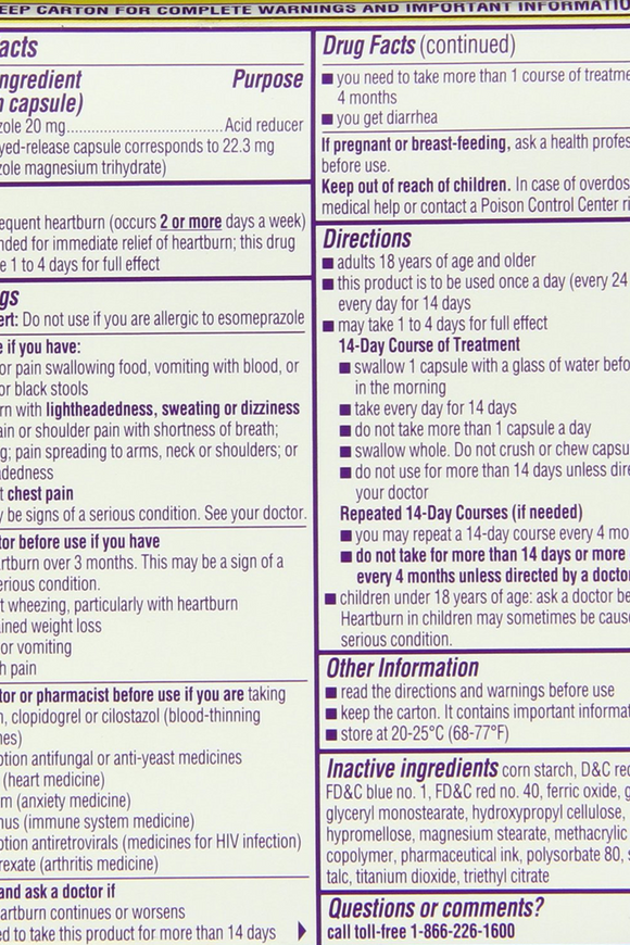 Nexium 24HR Capsules 14 Count